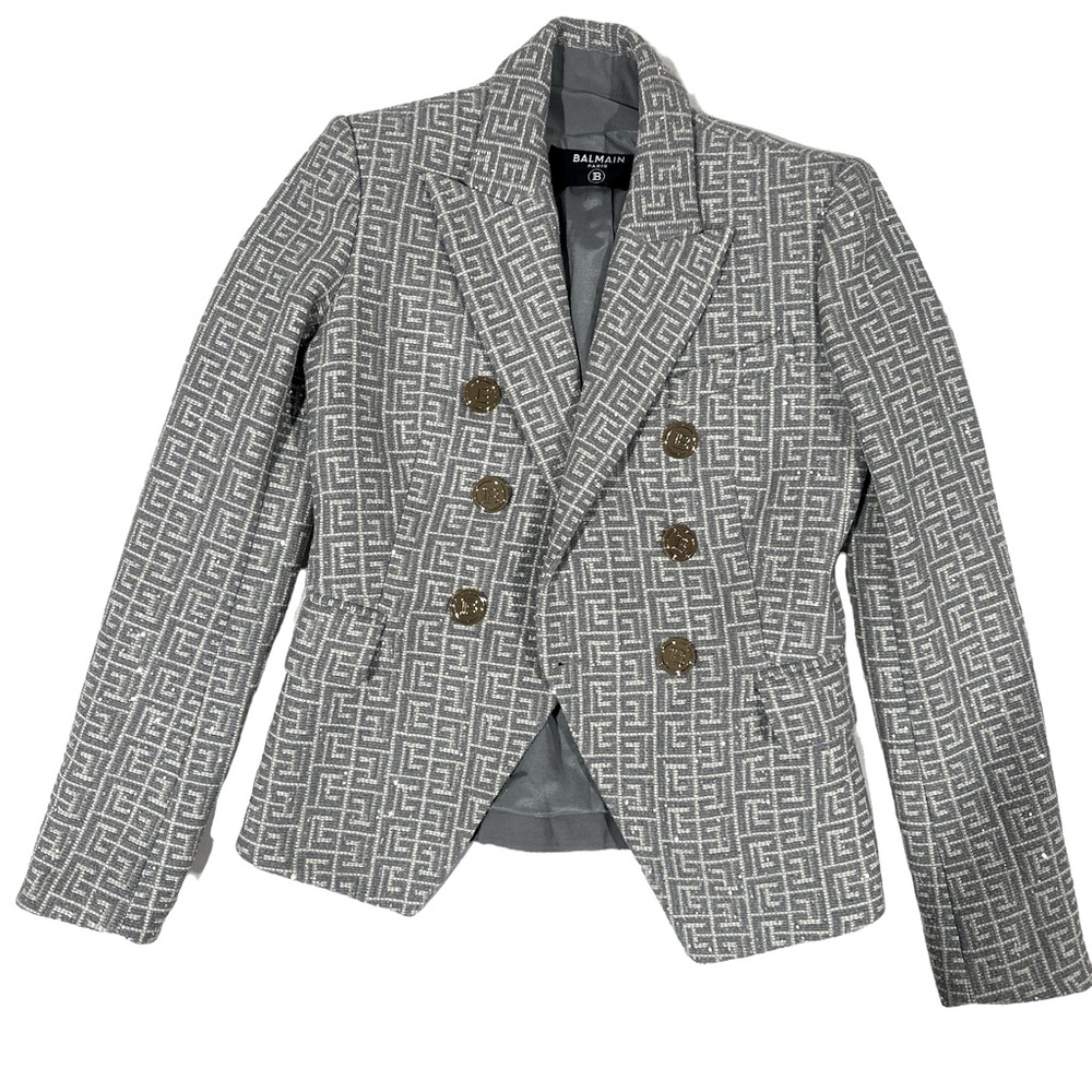 Brand New Balmain Double Breasted Monogram Jacket